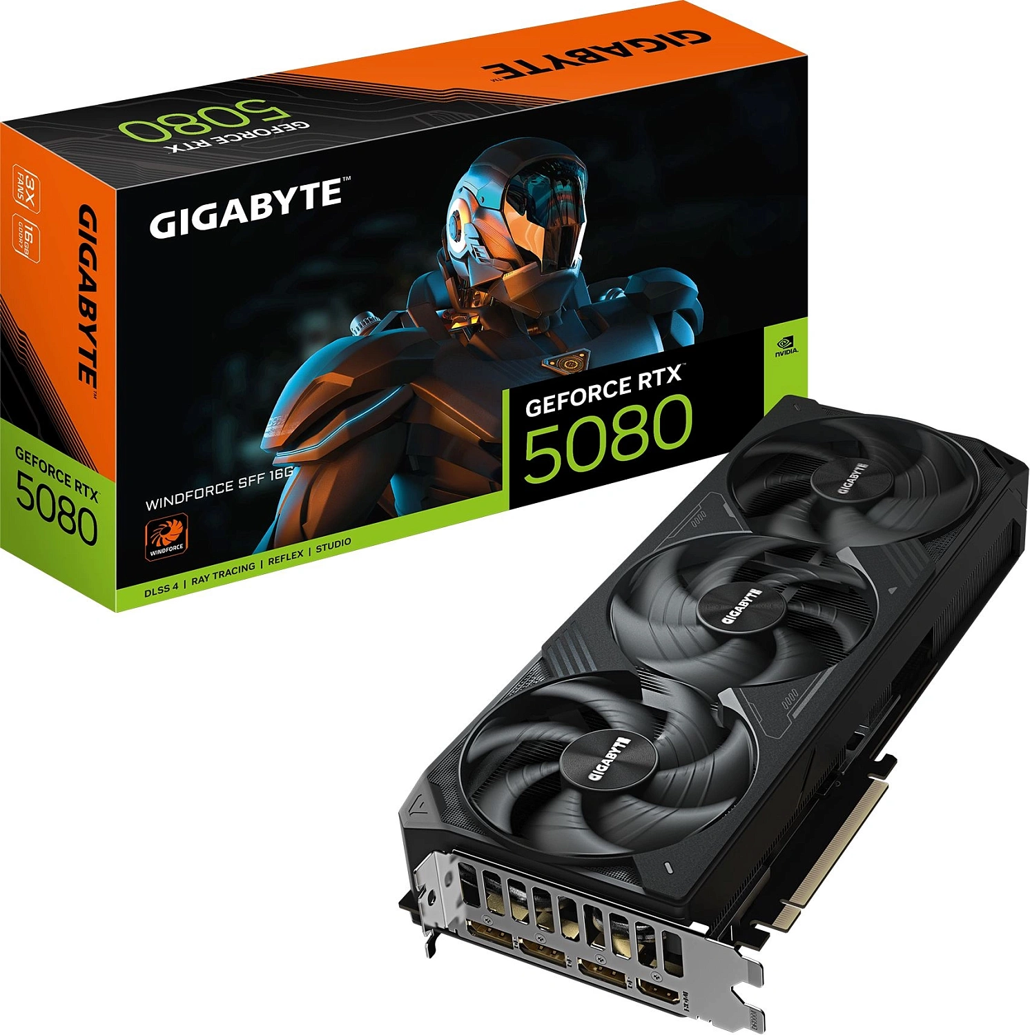 Видеокарта Gigabyte PCI-E 5.0 GV-N5080WF3-16GD 1.0 NVIDIA GeForce RTX 5080 16Gb 256bit GDDR7 2670/30000 HDMIx1 DPx3 HDCP Ret