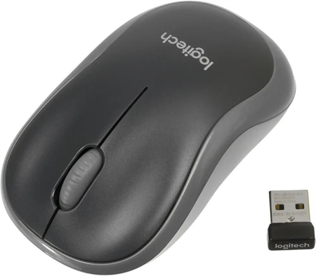 Мышь Logitech M185 серый/черный оптическая (1000dpi) беспроводная USB1.1 для ноутбука (2but)