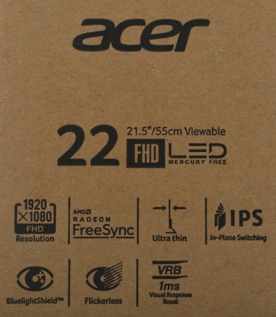 Монитор Acer 21.5" SA220QBbix черный IPS LED 1ms 16:9 HDMI матовая 1000:1 250cd 178гр/178гр 1920x1080 75Hz FreeSync VGA FHD 2.48кг