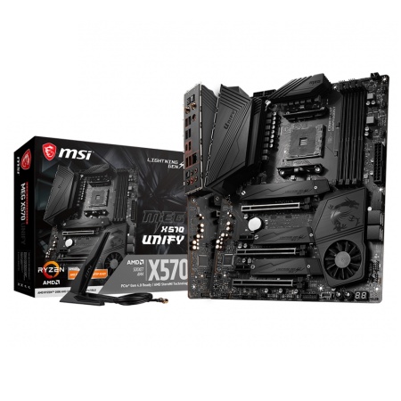 MEG X570 UNIFY Socket AM4, AMD® X570, 4xDDR4-3200, 3xPCI-Ex16x, 2xPCI-Ex1x, 4xSATA3(RAID 0/1/10), 3xM.2, 8 Ch Audio, GLan, WiFi, (2+4)xUSB2.0, (5+4)xUSB3.2, (1+1)xUSB3.2 Type-C™, 1xPS/2, ATX, RTL {5}