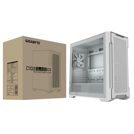 Корпус Gigabyte C102G MidTower, mATX, USB3.0x2, Audio I/O, GPU:410mm, White