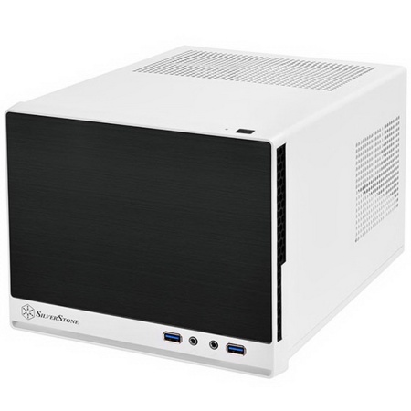 SST-SG13WB-Q (USB 3.0) Sugo Mini-ITX Compact Computer Cube Case, Plastic Front Panel with Faux Aluminum Finish, black white, RTL {4}