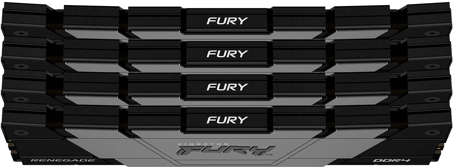 Память DDR4 4x8GB 3600MHz Kingston KF436C16RB2K4/32 Fury Renegade Black RTL Gaming PC4-25600 CL16 DIMM 288-pin 1.35В kit single rank с радиатором Ret