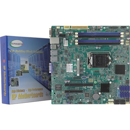 Материнская плата SuperMicro MBD-X10SL7-F-O, RTL microATX Up to 32GB Unbuffered ECC UDIMM, DDR3-1600MHz, in 4 DIMM slots 4x 240-pin DDR3 DIMM socket 2 SATA3 (6Gbps) ports 4 SATA2 (3Gbps) ports 2 RJ45 Gigabit Ethernet LAN ports 1 RJ45 Dedicated IPMI