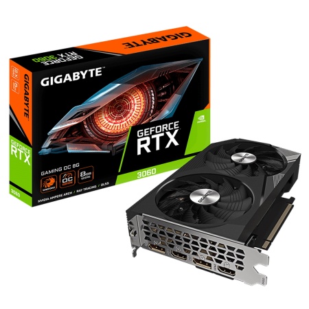 Видеокарта GIGABYTE RTX3060 GAMING OC 8GB//RTX3060, HDMI*2, DP*2, 8G,D6