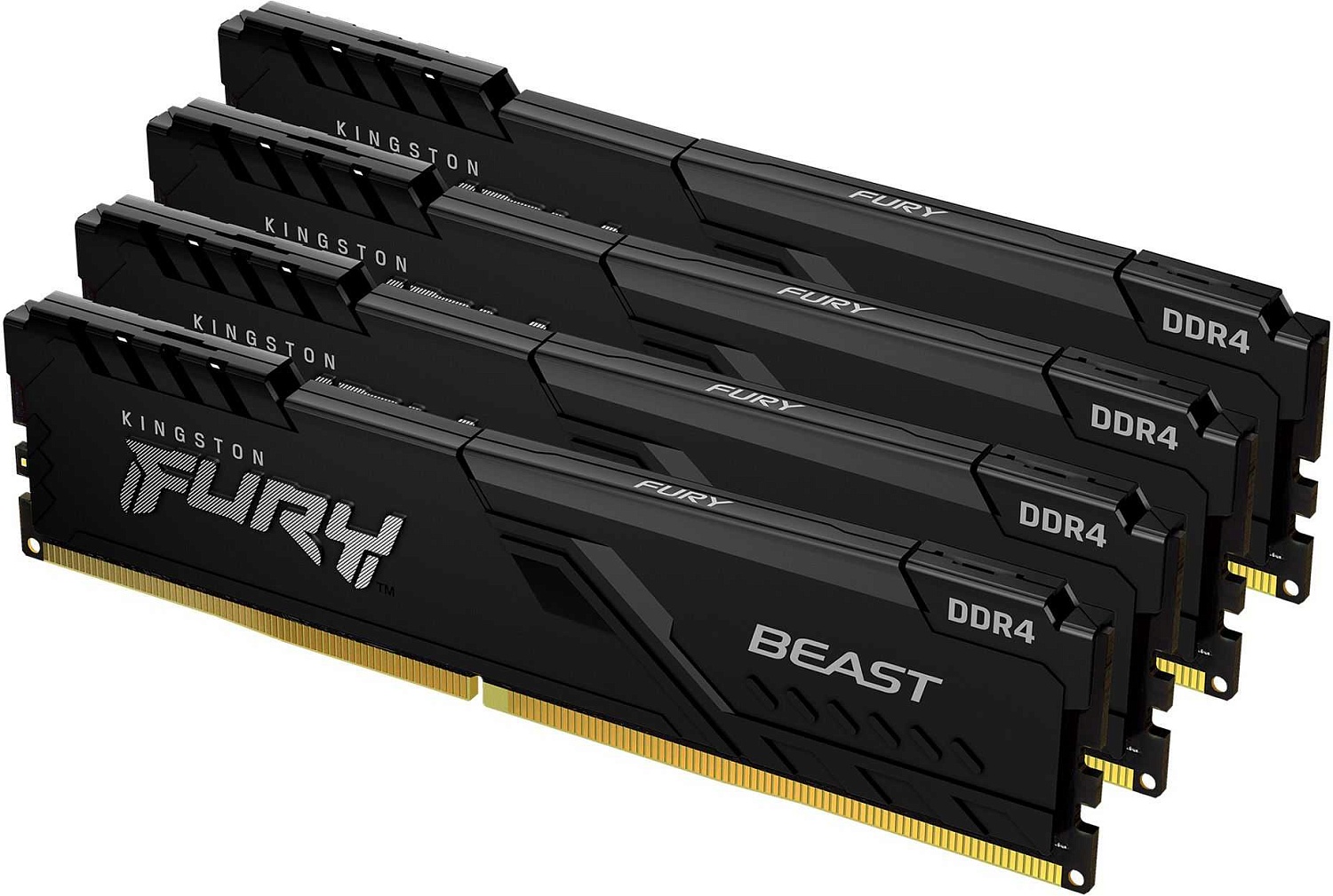 Память DDR4 4x32GB 3200MHz Kingston KF432C16BBK4/128 Fury Beast Black RTL PC4-25600 CL16 DIMM 288-pin 1.35В dual rank Ret
