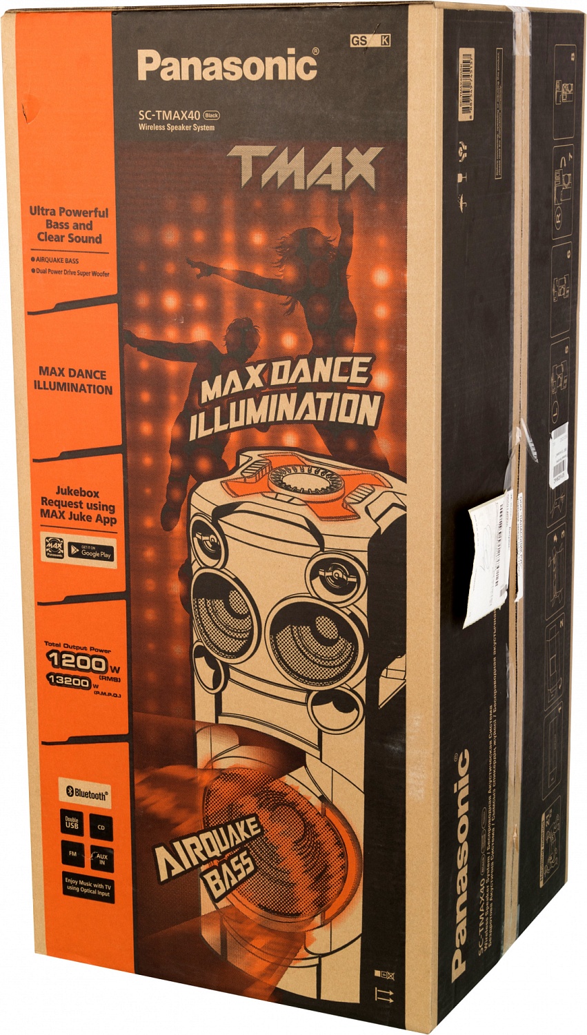 Минисистема Panasonic SC-TMAX40E-K черный 1200Вт CD CDRW FM USB BT