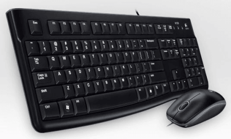 Комплект Logitech MK120 Desktop ЛАТИНИЦА (без кириллицы) (клавиатура+мышь) (арт. 920-002589, M/N: YU0036 / M-U0026)