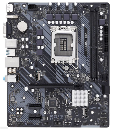 Материнская плата Asrock B660M-HDV Soc-1700 Intel B660 2xDDR4 mATX AC`97 8ch(7.1) GbLAN RAID+VGA+HDMI+DP