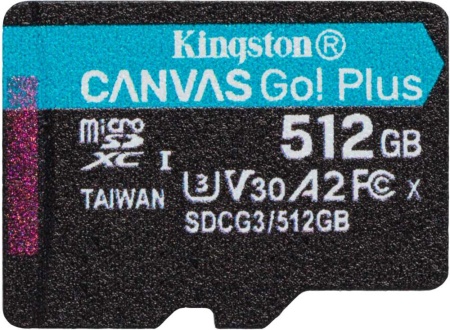 Флеш карта microSDXC Kingston 512GB SDCG3/512GBSP Canvas Go! Plus w/o adapter