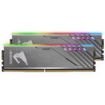 16GB Gigabyte DDR4 3200 DIMM Aorus RGB Silver Gaming Memory GP-AR32C16S8K2HU416R 2 pack Non-ECC, GP-AR32C16S8K2HU416R 2 pack CL16, 1.35V, Kit (2x8GB), RTL GP-AR32C16S8K2HU416R {20} (804855)