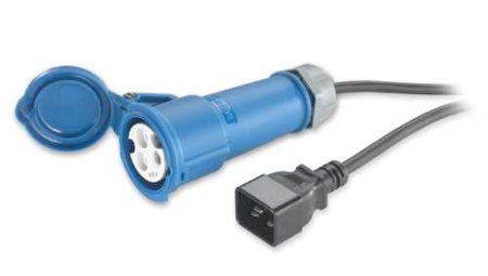 Power Cord, 16A, 230V, C20 to IEC 309F