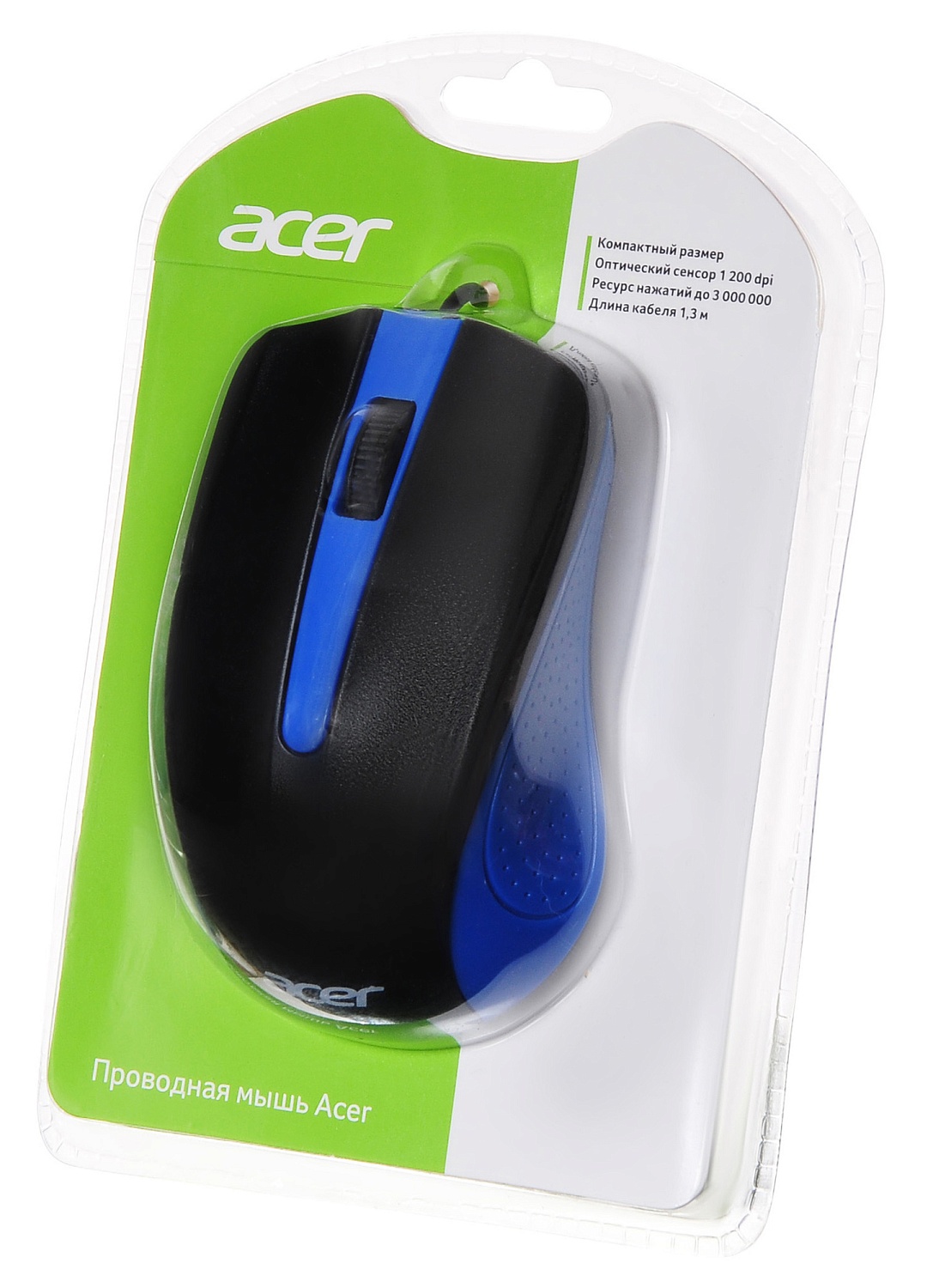 Мышь Acer OMW011 черный/синий оптическая (1200dpi) USB (3but) Мышь Acer OMW011 черный/синий оптическая (1200dpi) USB (3but)