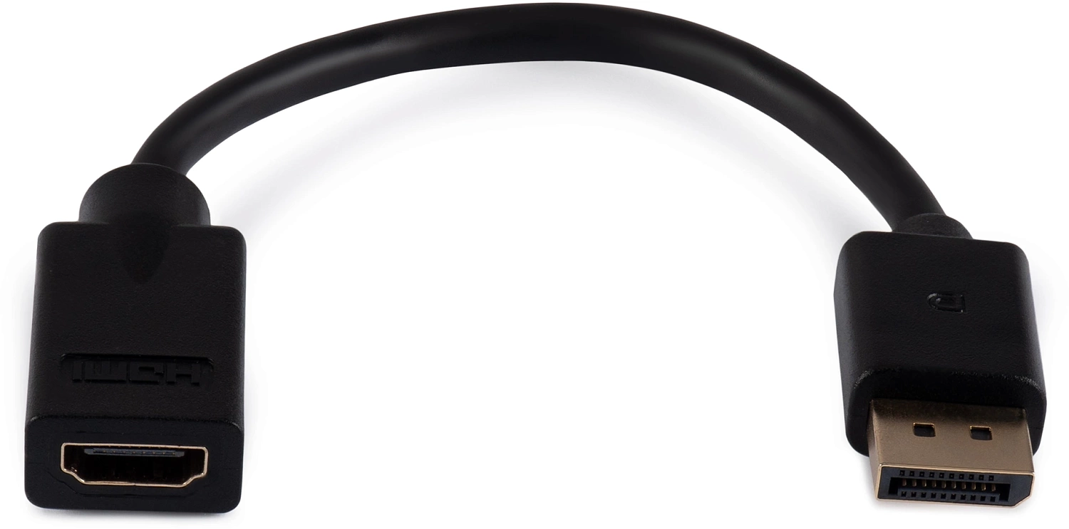 Переходник Buro DisplayPort (m)/HDMI (f) черный (BU-HDMI(F)-DP(M))