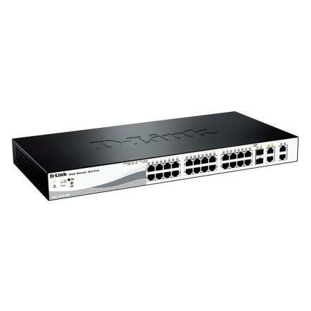 DES-1210-28P/C2A Настраиваемый коммутатор WebSmart с 24 портами 10/100Base-TX, 2 портами 10/100/1000Base-T, 2 комбо-портами 100/1000Base-T/SFP {3}