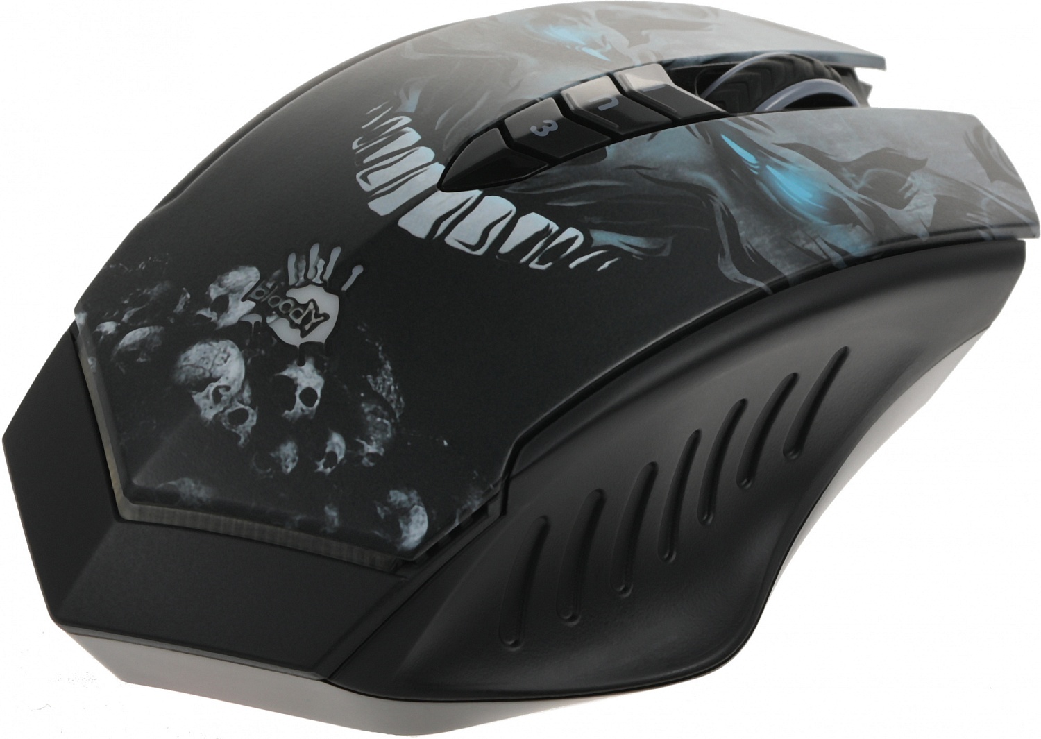 Мышь A4Tech Bloody R80 Plus Skull черный/рисунок оптическая (5000dpi) беспроводная USB (7but) Мышь A4Tech Bloody R80 Plus Skull черный/рисунок оптическая (5000dpi) беспроводная USB (7but)