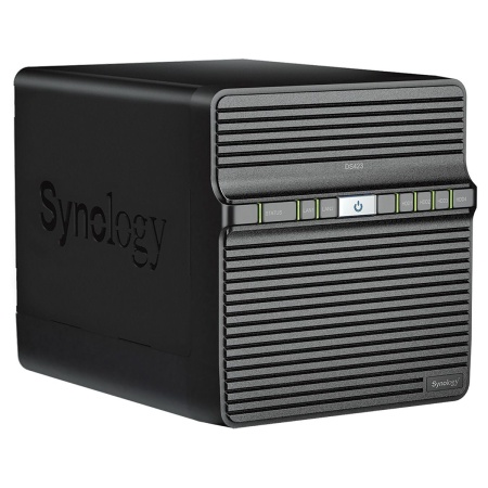 Система хранения данных Synology QC1,1GhzCPU/2GB/RAID0,1,10,5,6/up to 4HDDs SATA(3,5' or 2,5')/2xUSB3.2/2GigEth/iSCSI/2xIPcam(up to 30)/1xPS/1YW repl DS418