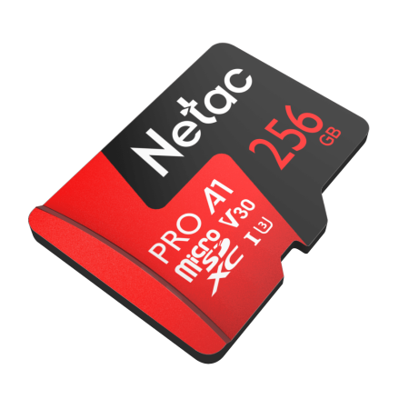 Носитель информации Netac P500 Extreme PRO 256GB MicroSDXC V30/A1/C10 up to 100MB/s, retail pack with SD Adapter