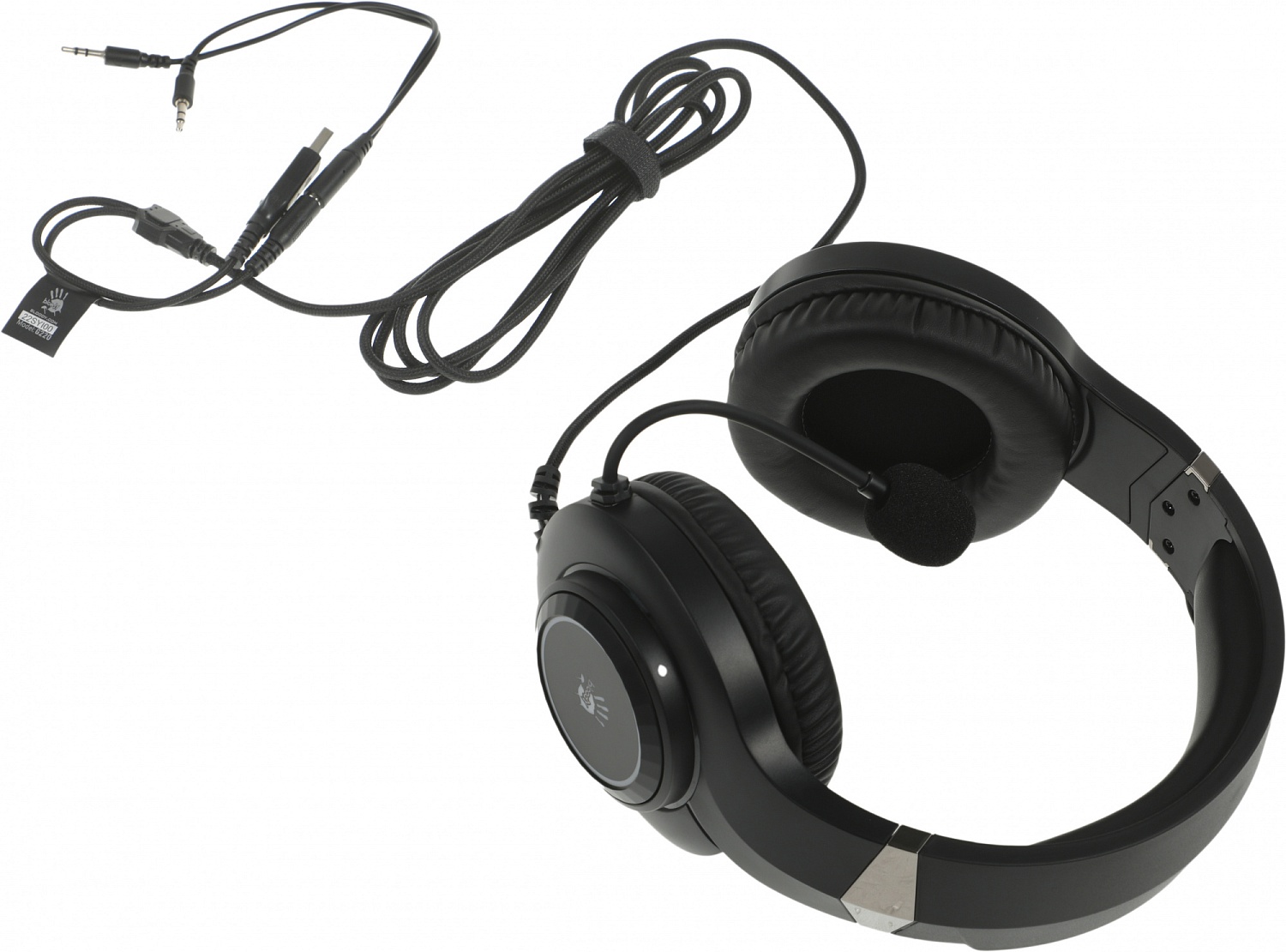 Наушники с микрофоном A4Tech Bloody G220 черный 2м мониторные оголовье (G220 AUX3.5-4PIN + USB)