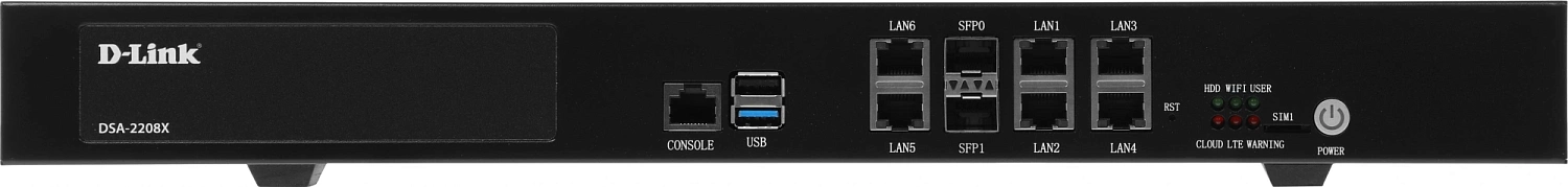 Маршрутизатор D-Link Service Router, 6x1000Base-T,  2x10GBase-X SFP+, 2xUSB ports, RJ45 Console