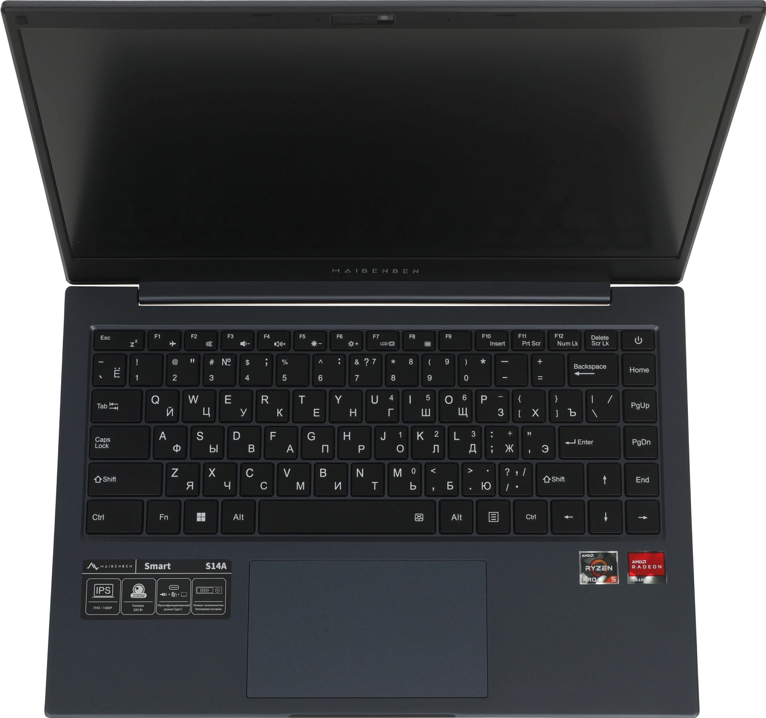 Ноутбук Maibenben S14A-R545UM Ryzen 5 Pro 4650U 8Gb SSD512Gb AMD Radeon 14" IPS FHD (1920x1080) Linux dk.blue WiFi BT Cam 5000mAh (S14A-R545UMB1SLURE0)