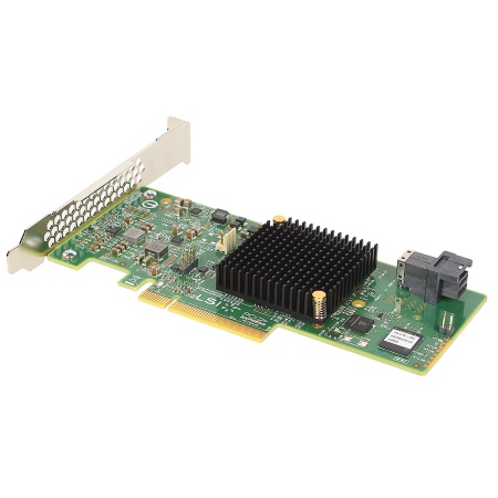 LSI MegaRAID SAS 9341-4i SGL (LSI00419 / 05-26105-00(H) PCIe 3.0 x8 LP, SAS/SATA 12G, RAID 0,1,5,10,50, 4port(1*int SFF8643), 3008ROC, {5},