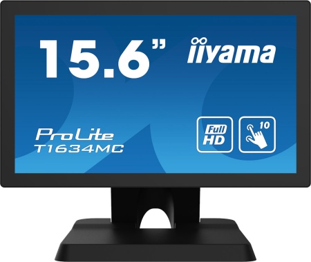 Монитор Iiyama 15.6" T1634MC-B8X черный IPS LED 25ms 16:9 HDMI матовая 450cd 178гр/178гр 1920x1080 60Hz VGA DP FHD Touch 3.9кг