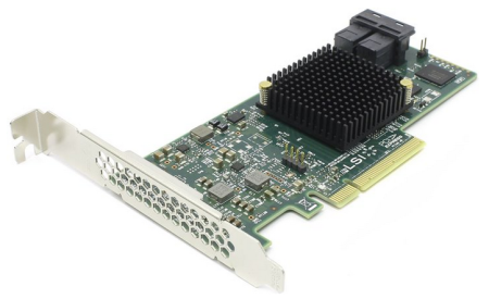 Адаптер Broadcom/LSI 9300-8i (H5-25573-00) (PCI-E 3.0 x8, LP, internal) SGL SAS12G, 8port (2*intSFF8643), 1 year (следы установки.)