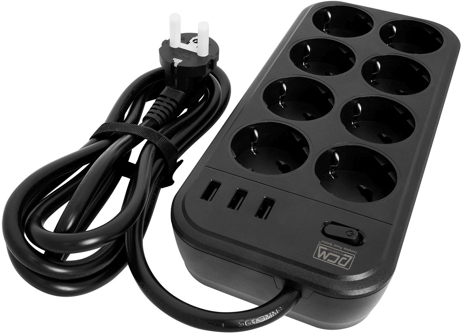 Сетевой фильтр Powercom SP-08 USB03AB 3м (8 розеток) черный (коробка) Сетевой фильтр Powercom SP-08 USB03AB 3м (8 розеток) черный (коробка)