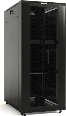 Шкаф коммутационный Hyperline (TTB-2268-DD-RAL9004) напольный 22U 600x800мм пер.дв.перфор. задн.дв.перфор. 800кг черный 710мм 70.1кг 1166мм IP20 сталь