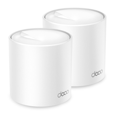 TP-Link Deco X50(2-pack), AX3000 Домашняя Mesh Wi-Fi 6 система, 2 устройства, до 574 Мбит/с на 2,4 ГГц + до 2402 Мбит/с на 5 ГГц, 2 встр. антенны, 3 гиг. порта (WAN/LAN)