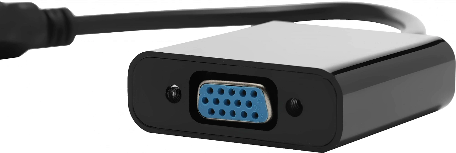 Переходник аудио-видео Premier 5-983 HDMI (m)/VGA (f)/Jack 3.5 (f) 0.15м. черный