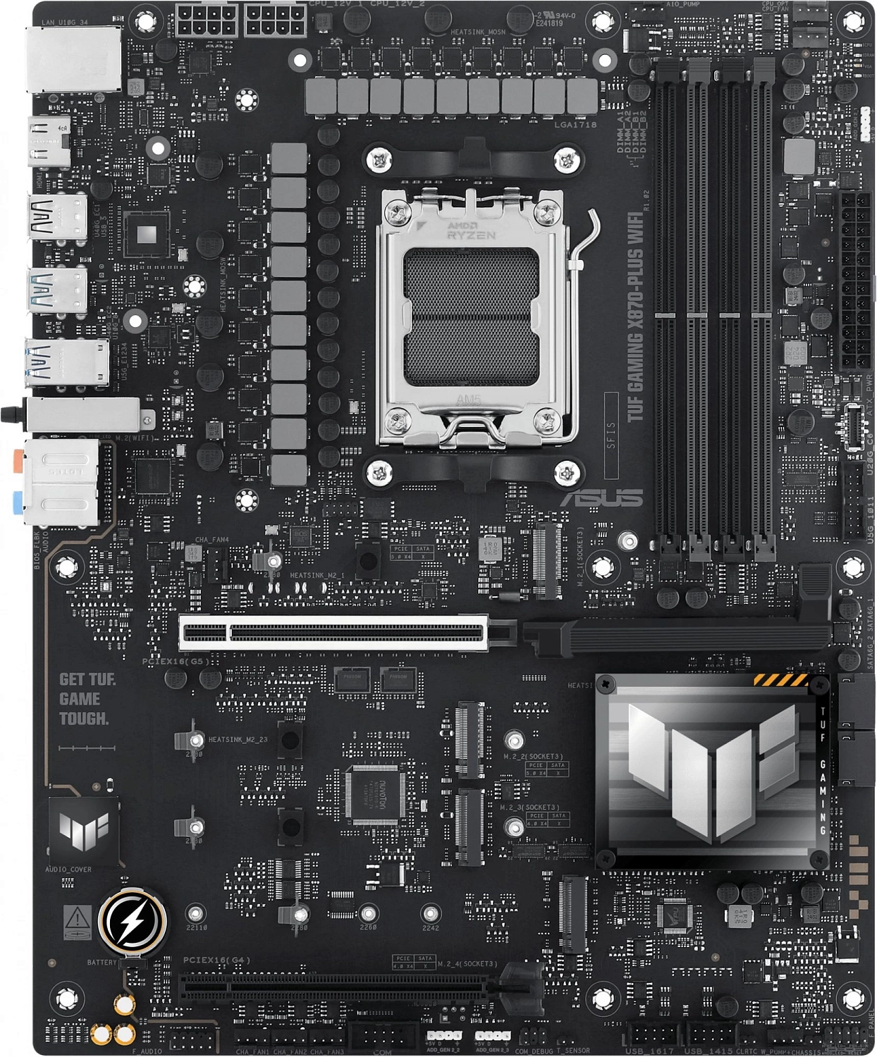 Материнская плата Asus TUF GAMING X870-PLUS WIFI SocketAM5 AMD X870 4xDDR5 ATX AC`97 8ch(7.1) 2.5Gg RAID+HDMI