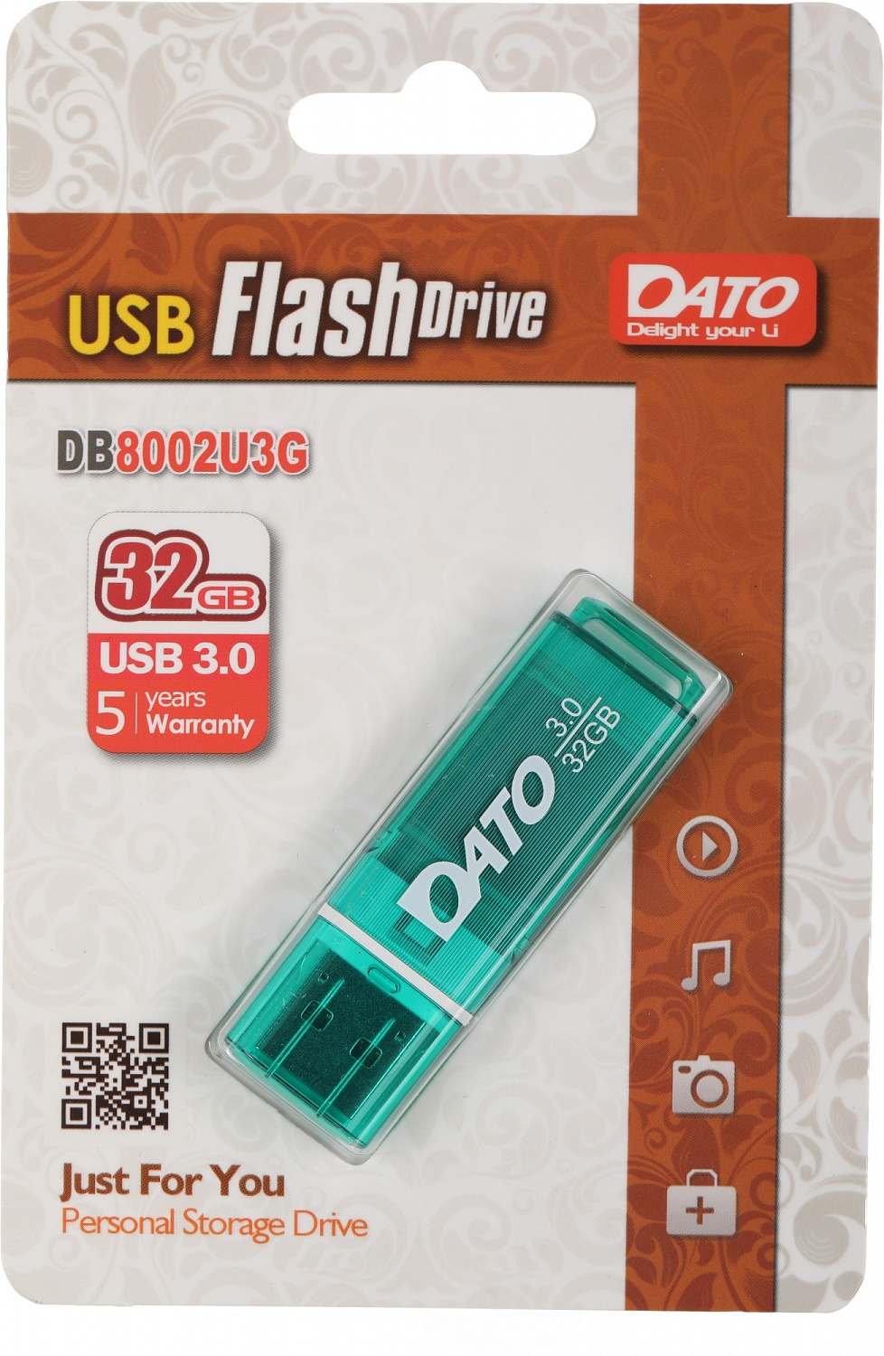 Флеш Диск Dato 32Gb DB8002U3 DB8002U3G-32G USB3.0 зеленый