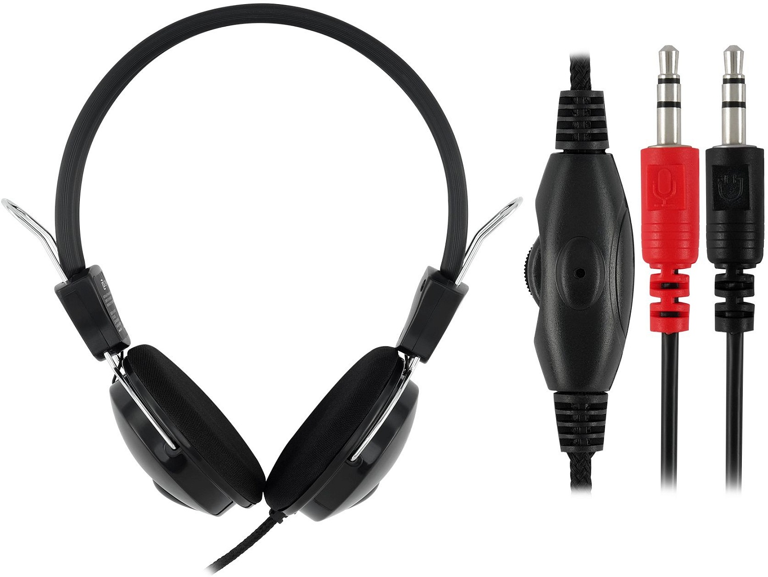 Наушники с микрофоном Оклик HS-M200 черный 1.8м накладные оголовье (1532011)