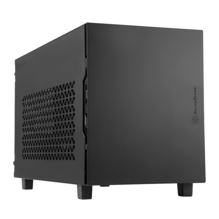 SST-SG15B Mini-ITX корпус-куб с алюминиевой передней панелью black (811246)