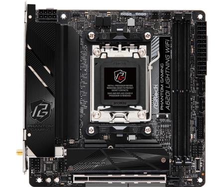 Материнская плата ASROCK A620I LIGHTNING WIFI, AM5, A620, 2*DDR5, HDMI, 2xSATA3 6.0, M.2 Socket, RAID, USB 3.2, USB 2.0, Type-C, mITX