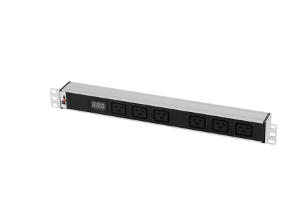 Блок розеток Блок розеток Rem-32 с амп., 6 IEC 60320 C19, 32 А, алюм., 19", колодка