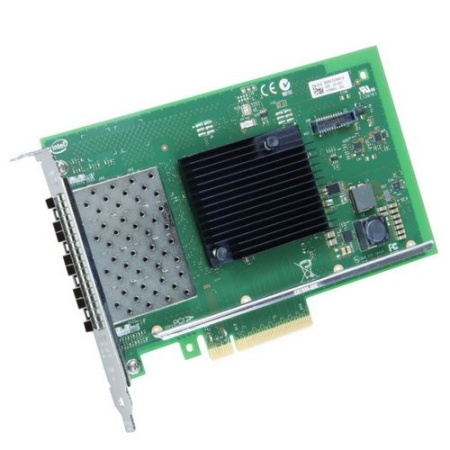 Intel® Ethernet Converged Network Adapter X710-DA4 FH 4x SFP+ port 10GbE/1GbE, PCI-E v3 x8, iSCSI, NFS, VMDq. PCI-SIG* SR-IOV (063401), FULL Height