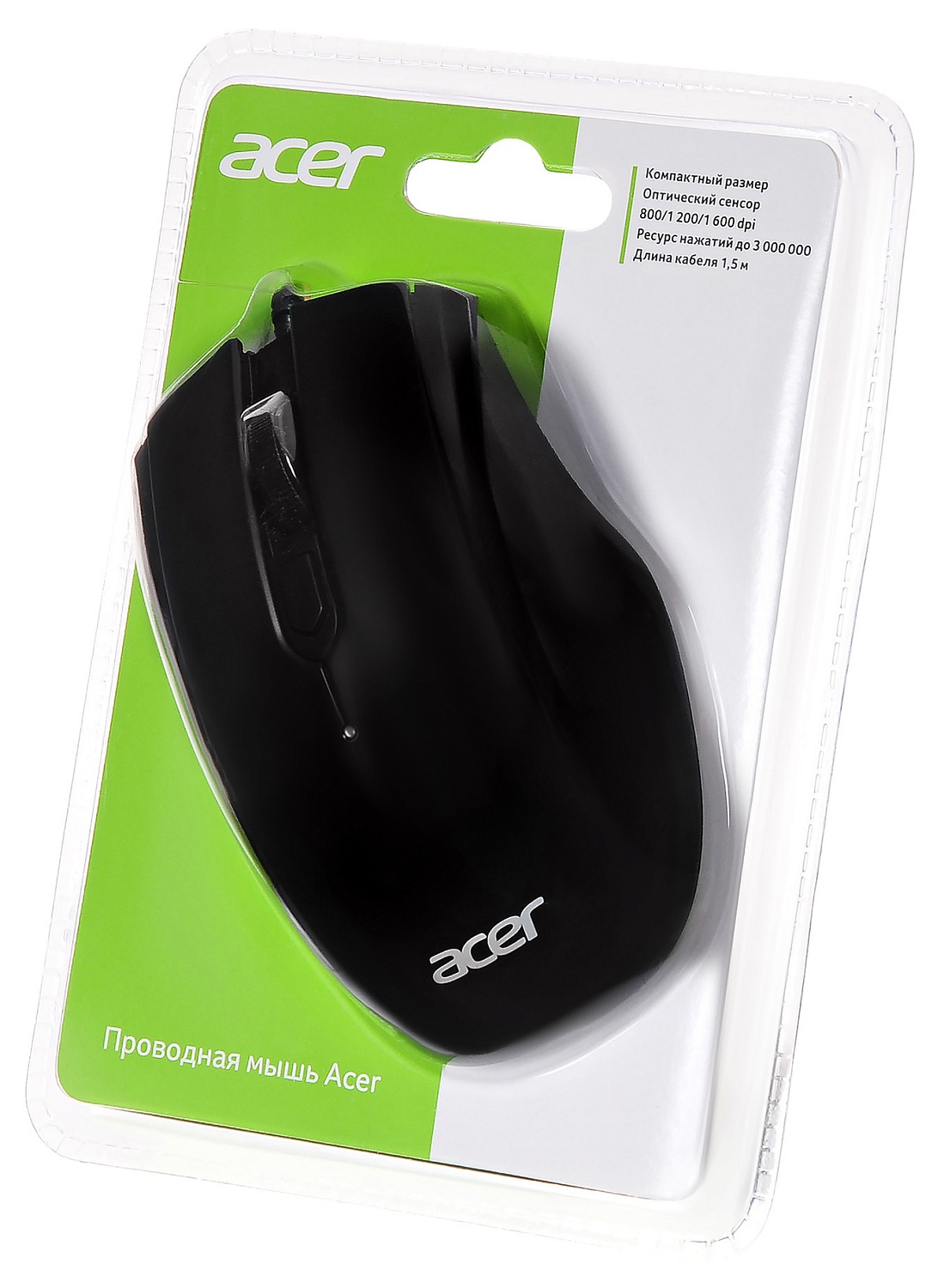 Мышь Acer OMW020 черный оптическая (1600dpi) USB (3but) Мышь Acer OMW020 черный оптическая (1600dpi) USB (3but)