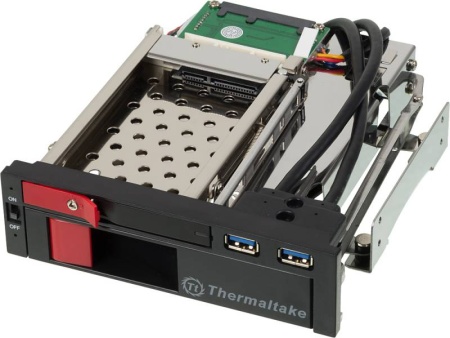 Сменный бокс для HDD Thermaltake Max5 Duo ST0026Z SATA III SATA пластик/сталь черный 2.5" 3.5"