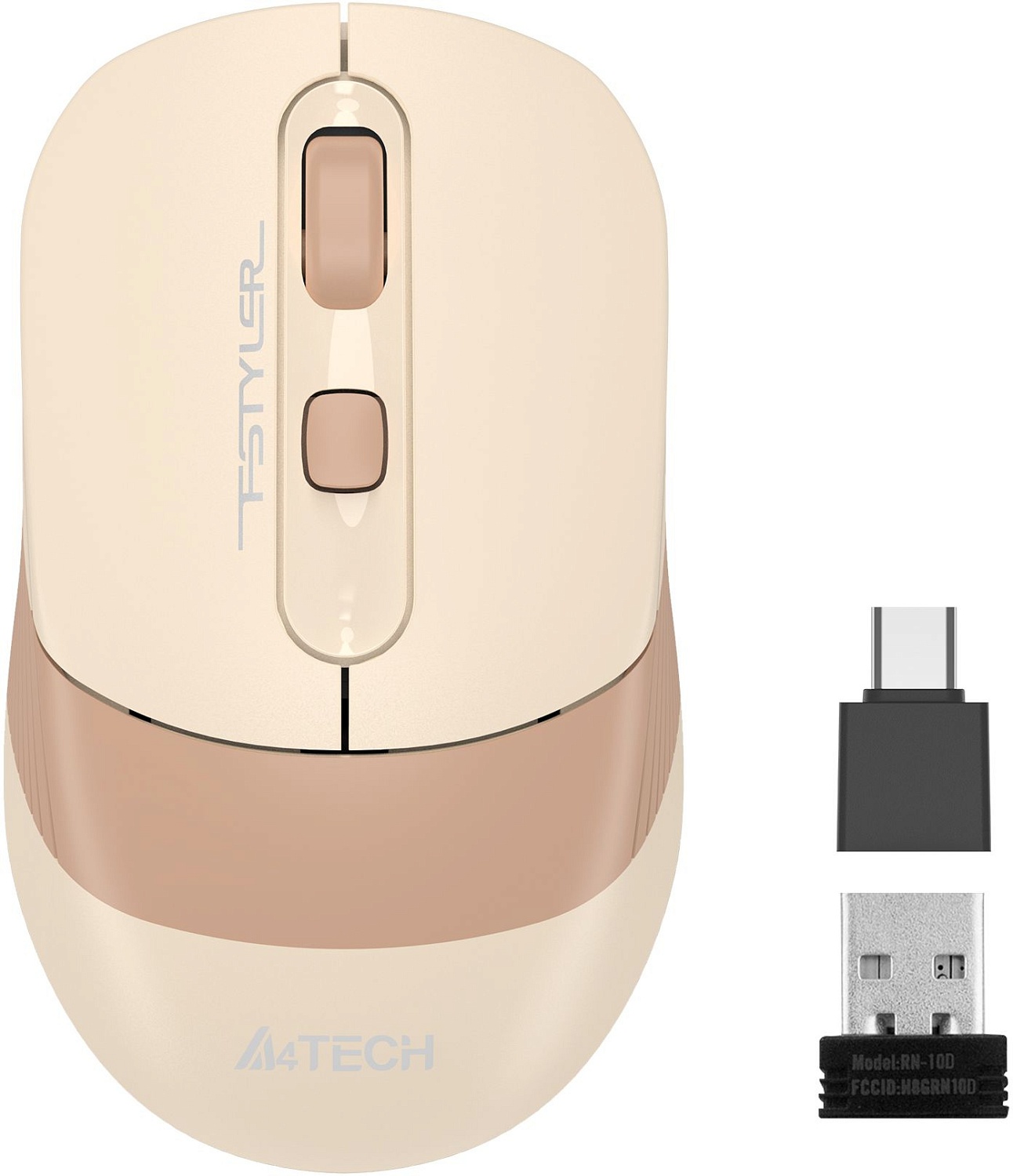 Мышь A4Tech Fstyler FG10CS Air бежевый/коричневый оптическая (2000dpi) silent беспроводная USB для ноутбука (4but) Мышь A4Tech Fstyler FG10CS Air бежевый/коричневый оптическая (2000dpi) silent беспроводная USB для ноутбука (4but)