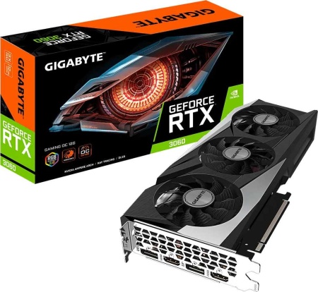 Видеокарта GIGABYTE RTX3060 GAMING OC 12GB //RTX3060, HDMI*2, DP*2, 12G,D6