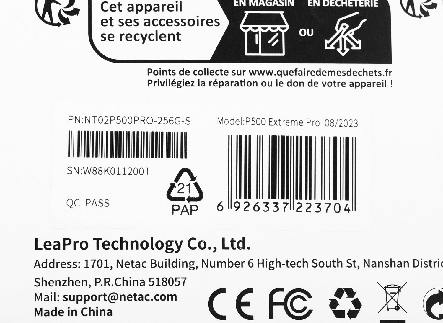 Флеш карта microSDXC Netac 128GB NT02P500PRO-256G-S P500 Extreme Pro A1 w/o adapter