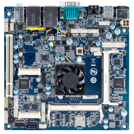 mITX-1900A Mini-ITX Embedded Motherboard with Intel® J1900 Processor, Dual Channel DDR3L memory, PCI, 6 x COM, 1 x SATA II, 6 x USB 2.0, 1 x USB 3.2 Gen 1