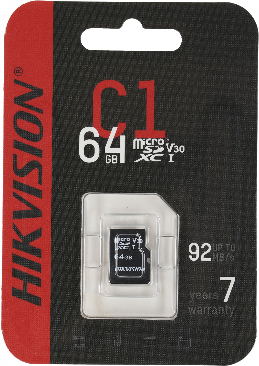 Флеш карта microSDXC Hikvision 64GB HS-TF-C1(STD)/64G/ZAZ01X00/OD w/o adapter