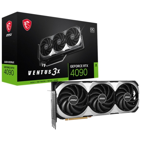 Видеокарта MSI RTX4090 VENTUS 3X E OC 24GB GDDR6X 384bit 2xDP 2xHDMI 3FAN RTL