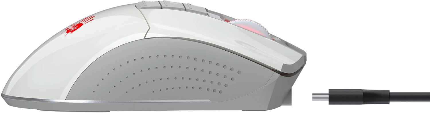 Мышь A4Tech Bloody R90 Plus белый оптическая (5000dpi) беспроводная USB (8but) Мышь A4Tech Bloody R90 Plus белый оптическая (5000dpi) беспроводная USB (8but)