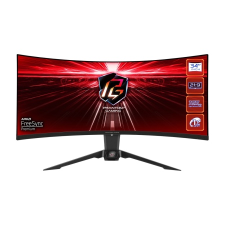 34" ASRock Phantom Gaming PG34WQ15R2B Black (VA, 3440x1440, HDMI+HDMI+DP, 1 ms, 178°/178°, 550 cd/m, 3000:1, 165Hz, HDR400, MM, Curved 1500R, Height adjustment)