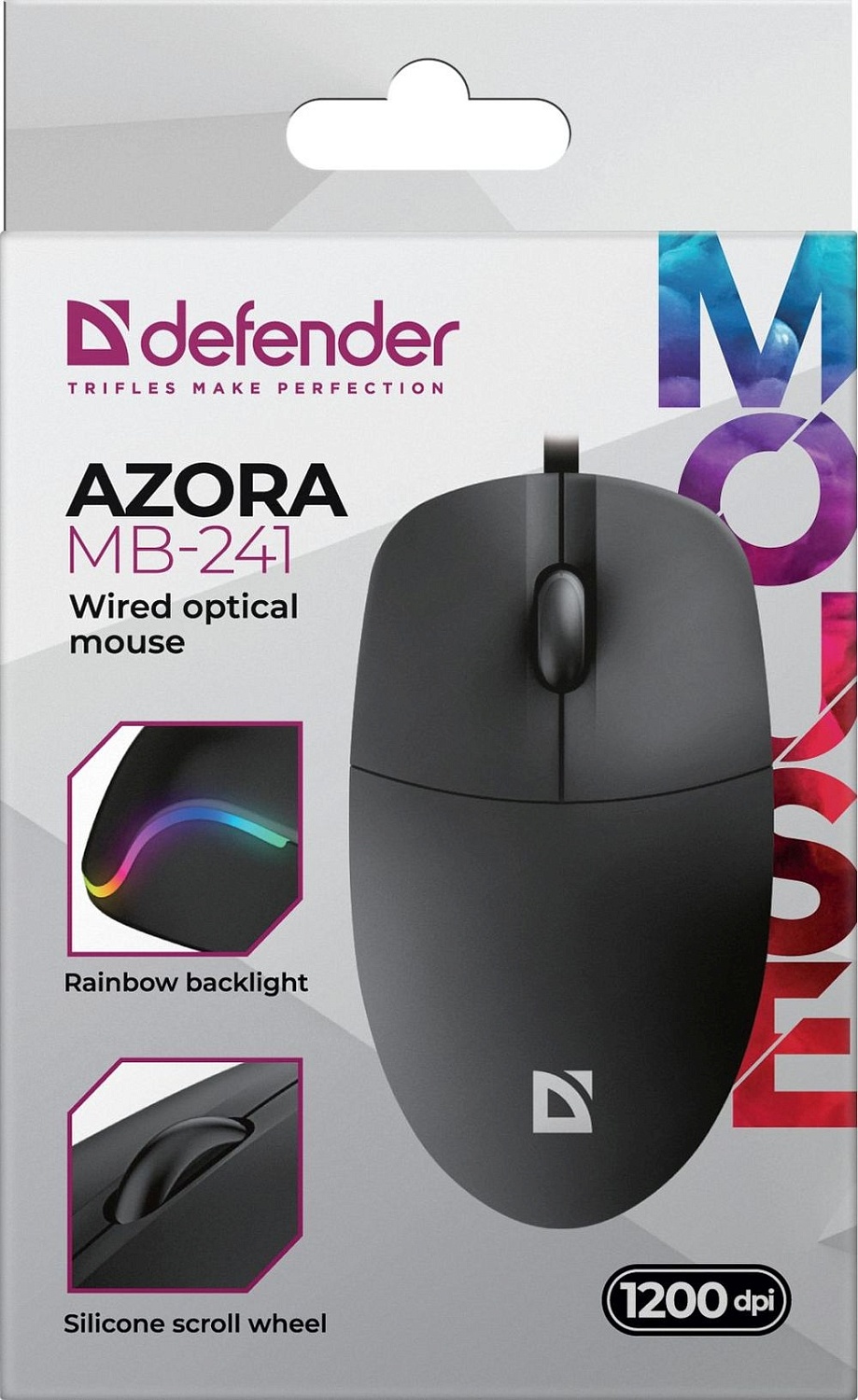 Мышь Defender Azora MB-241 черный оптическая 1200dpi silent USB 2but (52241) Мышь Defender Azora MB-241 черный оптическая 1200dpi silent USB 2but (52241)